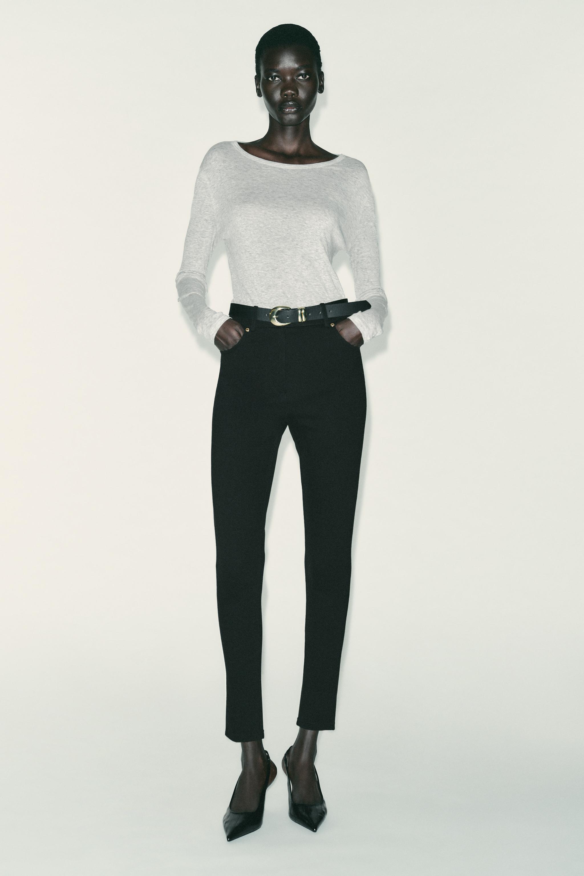 MID-RISE BELTED JEGGINGS
